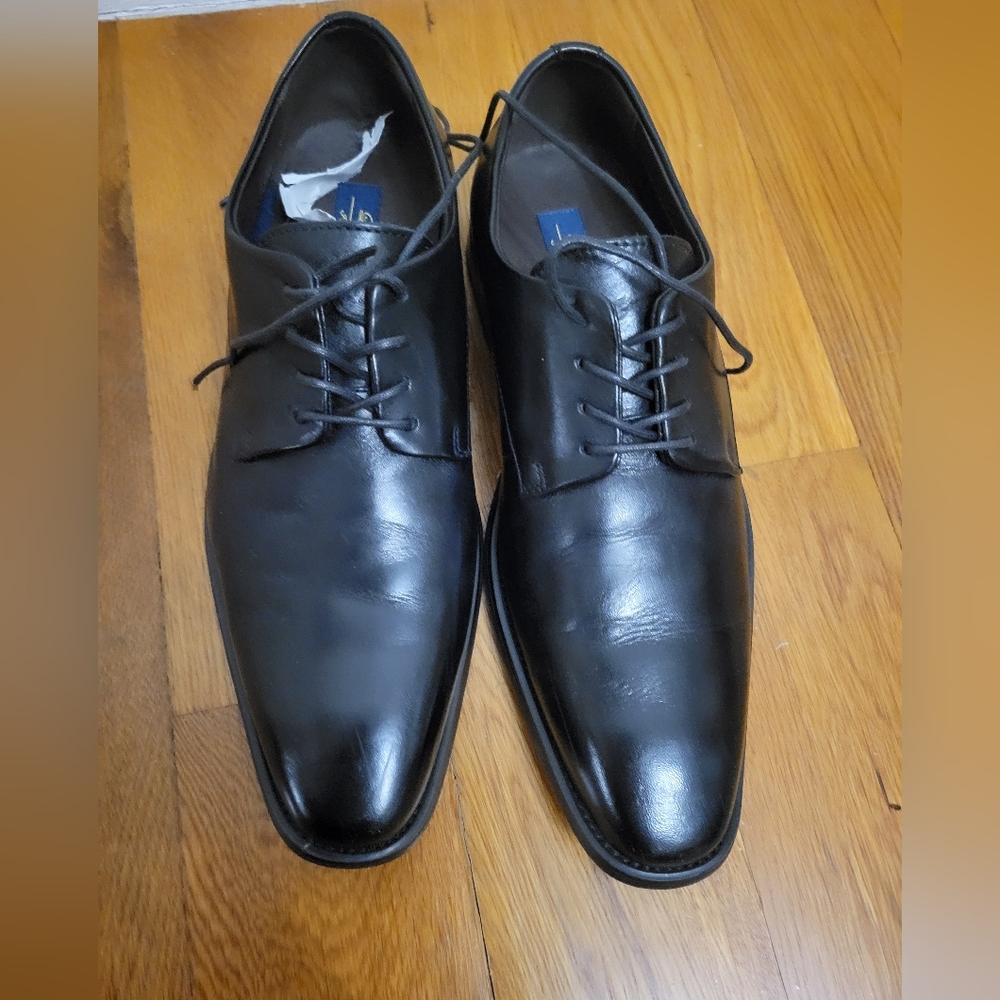 La Milano Black Dress Lace Up Leather Schoes Size 10
